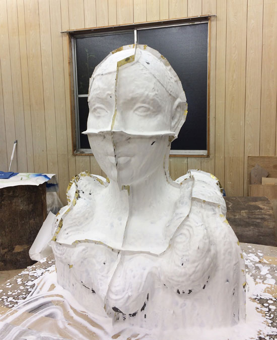 Making of plaster mould「Heaven or hell」2019
